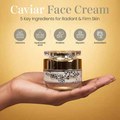 Caviar Face & Neck Cream – Anti-Aging Moisturizer with Hyaluronic Acid, Squalane & Niacinamide – Marine Collagen + CoQ10 (Ubiquinone) – Hydrating, Firming & Smoothing for All Skin Types