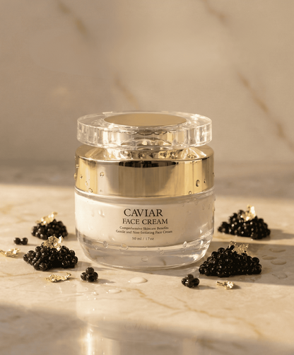 Caviar Face & Neck Cream – Anti-Aging Moisturizer with Hyaluronic Acid, Squalane & Niacinamide – Marine Collagen + CoQ10 (Ubiquinone) – Hydrating, Firming & Smoothing for All Skin Types
